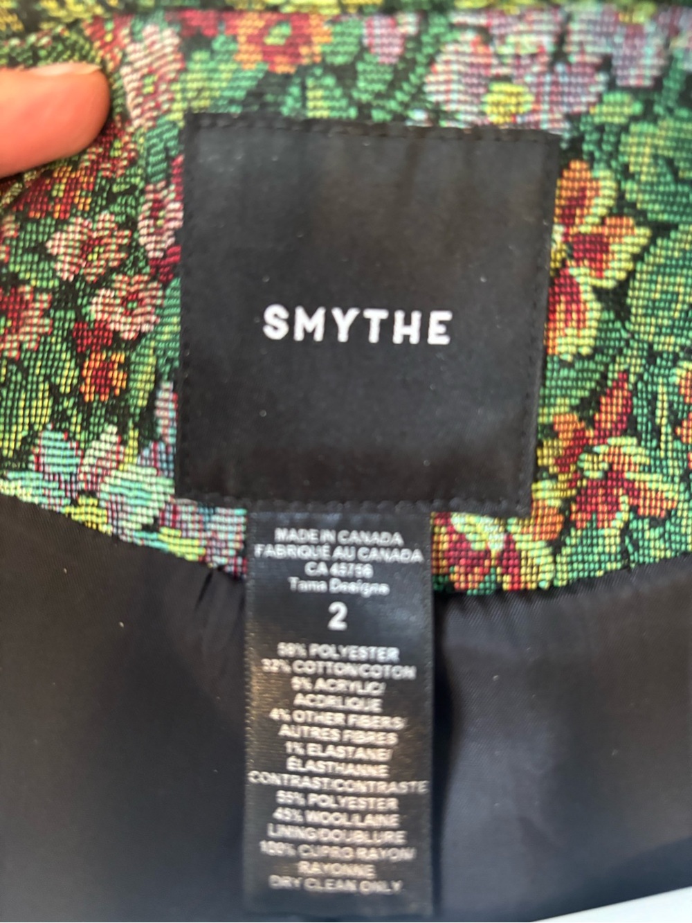 Smythe Floral Jacquard Puff Sleeve Blazer - Picture 3 of 3
